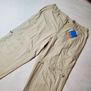 Columbia Mens Size L NWT Challenger II Utility Convertible Pants Beige TM8319